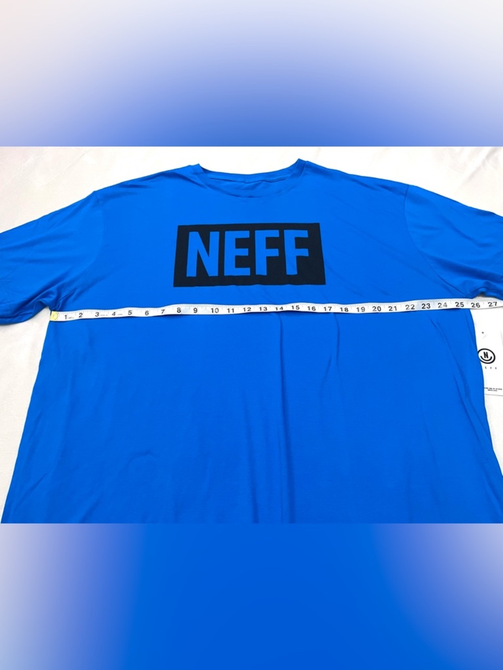 Neff Men's Graphic Logo Short Sleeve Tee in Bright Blue with Black Box T-shirt - Picture 9 of 16